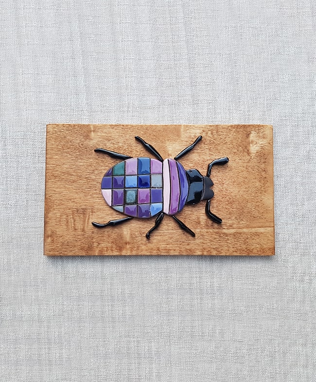 Tablou de colectie, pentru perete, model insecta, mov - multicolor - 2