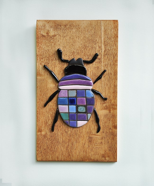 Tablou de colectie, pentru perete, model insecta, mov - multicolor - 4