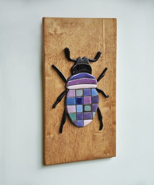 Tablou de colectie, pentru perete, model insecta, mov - multicolor - 6