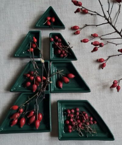 Brad: 7 piese ceramică - verde