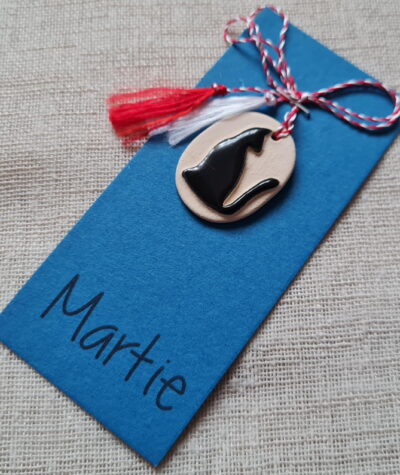 Mărțișor. Oval. Pisică