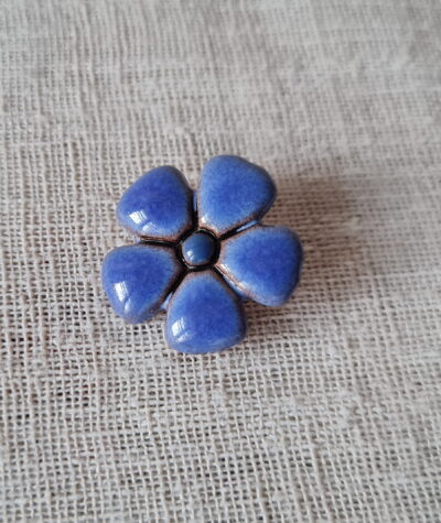 Mini broșă floare – albastru