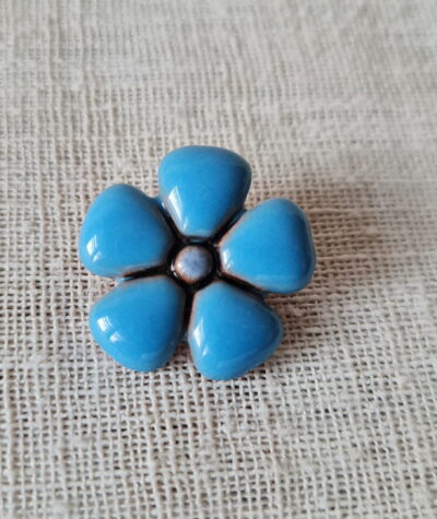Mini broșă floare - albastru