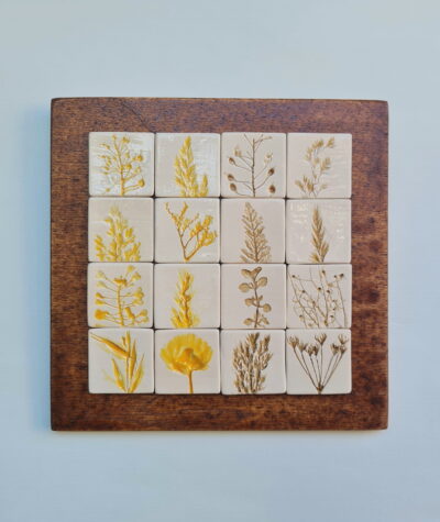 Tablou: motive vegetale - galben+maro